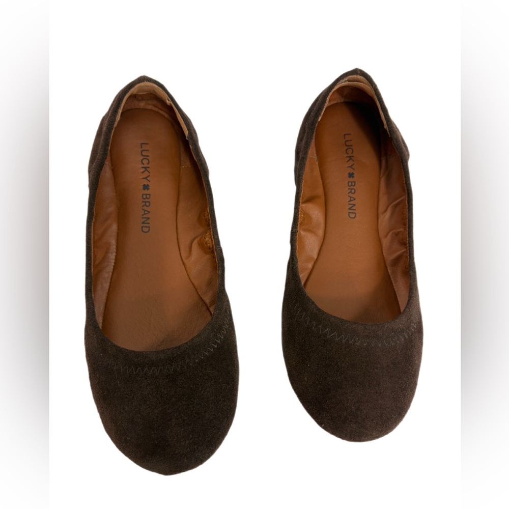 SOLD Depop Lucky Brand Brown Suede Ballet Flats Size 6.5 NEW Emmie Elysia